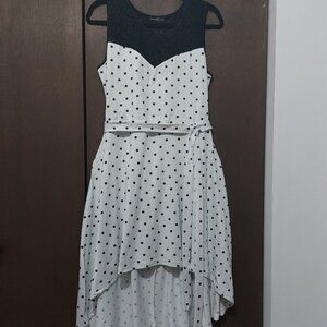 High Low Dress - INC - white with black dots - Large